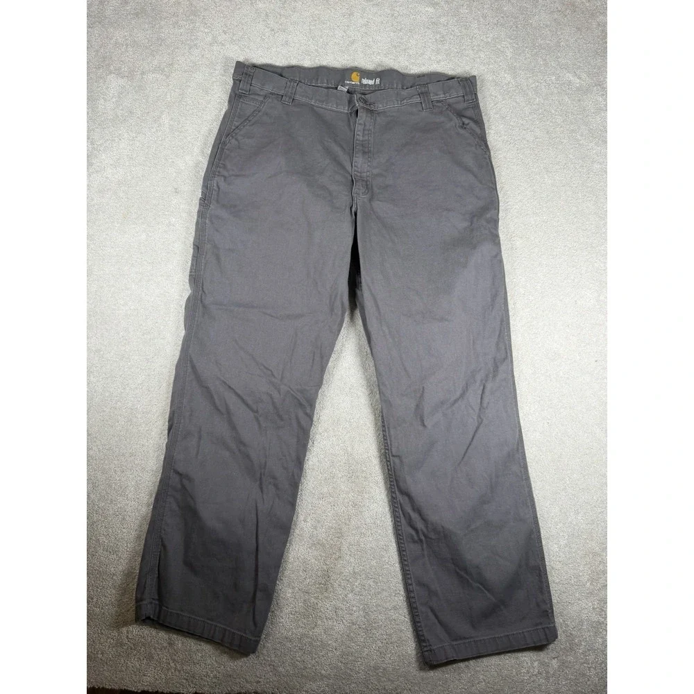 Carhartt Rugged Flex Relaxed Fit Duck Utility Gray‎ Work Pants Men's 42x32